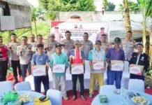 Dukung Kebutuhan Air Bersih, Kapolres OKI Resmikan Sumur Bor di Kayuagung