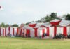 Tenda Berdiri Kokoh, TMMD Ke-128 Kodim 0402/OKI Siap Ditutup Besok di Desa Pematang Sukatani