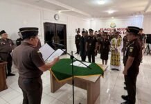 Penyegaran Organisasi, Kejari OKI Lantik Dua Pejabat Baru