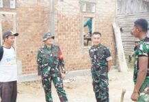 Dansatgas TMMD Ke-128 Kodim 0402/OKI Tinjau Progres Pembangunan di Desa Pematang Sukatani