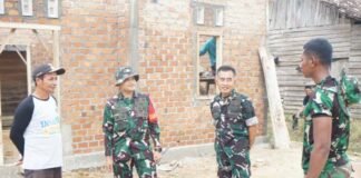Dansatgas TMMD Ke-128 Kodim 0402/OKI Tinjau Progres Pembangunan di Desa Pematang Sukatani