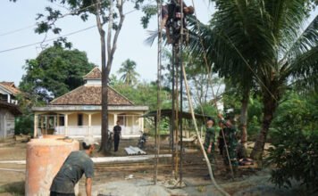 Masuki Tahap Lanjutan, Satgas TMMD Kodim 0402/OKI Mulai Pengerjaan Sumur Bor ke-4