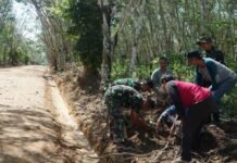 Selain Bangun Jalan, Satgas TMMD Kodim 0402/OKI Lestarikan Lingkungan