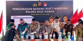 Polda Sumsel Musnahkan 2 Kilogram Sabu dan Ekstasi Hasil Ungkap Jaringan Narkoba di Musi Rawas