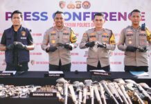 Sepekan Operasi Senpi Musi 2026, Polres OKI Tangkap Tiga Tersangka dan Sita Puluhan Senpi Rakitan