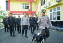 Akhiri 39 Tahun Pengabdian, IPTU Reliyanto Dilepas Penuh Kehormatan oleh Polres OKI