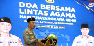 Polda Sumsel Satukan Tokoh Lintas Agama dalam Doa Bersama Hari Bhayangkara ke-80