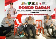 Hari Bhayangkara ke-80, Ratusan Personel Polres OKI Donor Darah Bersama TNI dan Masyarakat