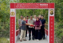 Jembatan Merah Putih Presisi Polres OKI Diresmikan, Permudah Akses Warga dan Pelajar di Pematang Buluran