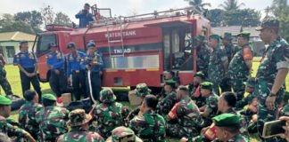 Kodim 0402/OKI-OI Gelar Pelatihan Damkar dan Pencegahan Karhutla