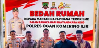 Hari Bhayangkara ke-80, Polres OKI Bedah Rumah Mantan Narapidana Terorisme di Desa Bumiarjo
