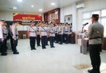 Kapolres OKI Pimpin Sertijab Perwira, Sejumlah Jabatan Strategis Berganti