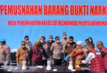 Polres Lubuk Linggau Musnahkan Barang Bukti Sabu Hasil Pengungkapan Empat Kasus
