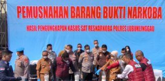 Polres Lubuk Linggau Musnahkan Barang Bukti Sabu Hasil Pengungkapan Empat Kasus