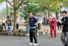 Jaga Kebugaran di Tengah Padatnya Tugas, ASN Lampung Selatan Kompak Senam Bersama di GWH