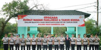 Jelang Hari Bhayangkara ke-80, Polres OKI Ziarah dan Tabur Bunga di TMP Kesuma Negara
