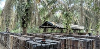 Polsek Keluang Gerebek Kilang Minyak Ilegal Berkapasitas 80 Drum