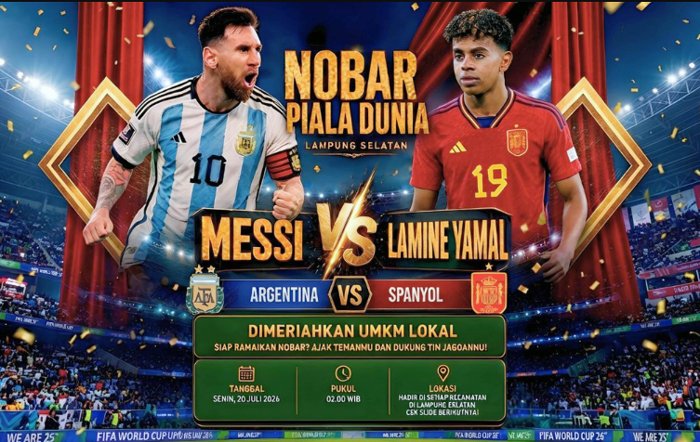 Gelar Nobar Final Piala Dunia di 17 Kecamatan, Pemkab Lampung Selatan Hadirkan Kemeriahan Sekaligus Dongkrak UMKM Lokal