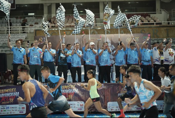 Sumsel Bhayangkara Run 2026 Gerakkan Ekonomi Kerakyatan, Ribuan Pelari Hidupkan UMKM Lokal