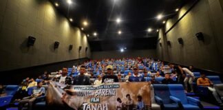 Polda Sumsel Gelar Nobar Film Tanah Runtuh Bersama Sabuk Kamtibmas