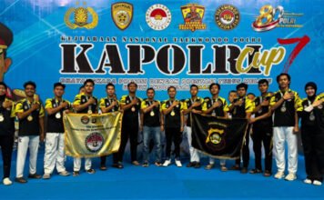 Kontingen Rimau Polda Sumsel Sabet 13 Medali di Kejurnas Taekwondo Kapolri Cup 7