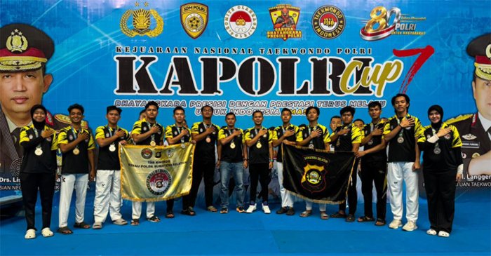 Kontingen Rimau Polda Sumsel Sabet 13 Medali di Kejurnas Taekwondo Kapolri Cup 7