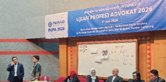 Puluhan Calon Advokat Lampung Ikuti UPA Peradi 2026 Serentak