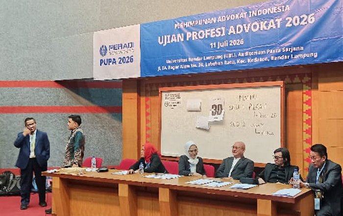 Puluhan Calon Advokat Lampung Ikuti UPA Peradi 2026 Serentak
