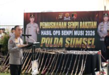 Polda Sumsel Musnahkan 397 Senjata Api Hasil Operasi Senpi Musi 2026