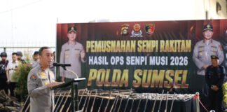 Polda Sumsel Musnahkan 397 Senjata Api Hasil Operasi Senpi Musi 2026
