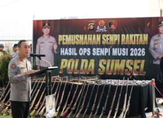 Polda Sumsel Musnahkan 397 Senjata Api Hasil Operasi Senpi Musi 2026