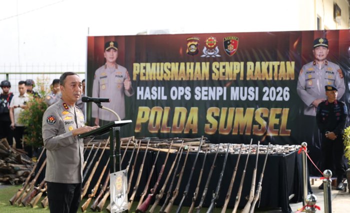Polda Sumsel Musnahkan 397 Senjata Api Hasil Operasi Senpi Musi 2026