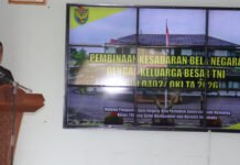 Kodim 0402/OKI Gelar Pembinaan Kesadaran Bela Negara Bersama Keluarga Besar TNI