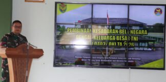 Kodim 0402/OKI Gelar Pembinaan Kesadaran Bela Negara Bersama Keluarga Besar TNI