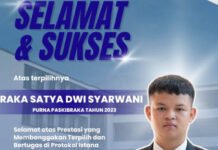 Putra Terbaik OKI Raka Satya Dwi Syarwani Lulus Seleksi Protokoler Perbantuan Istana Presiden RI