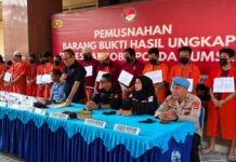 Polda Sumsel Tegas! 2,6 Kg Sabu dan Ratusan Ekstasi Dimusnahkan