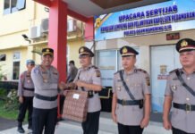 Sertijab Kapolsek Lempuing dan Pelantikan Kapolsek Pedamaran Timur Tandai Regenerasi Kepemimpinan di Polres OKI