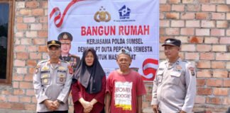 Polda Sumsel Bedah Rumah Warga Kurang Mampu di Banyuasin