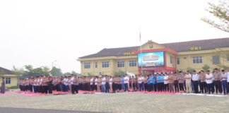 Di Tengah Cuaca Kering, Polres OKI Gelar Sholat Istisqa dan Peringatan Maulid Nabi Muhammad