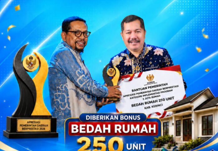 Prestasi Gemilang, Kerinci Terbaik II Program 3 Juta Rumah, Dapat 250 Unit Bedah Rumah