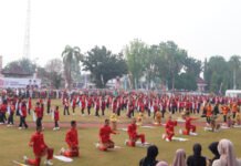 Tari Massal ‘Harmony Nusantara’ Meriahkan HUT Ke-81 RI di OKI