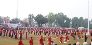 Tari Massal ‘Harmony Nusantara’ Meriahkan HUT Ke-81 RI di OKI