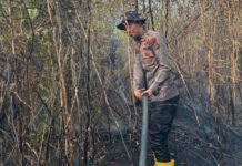 Operasi Aman Nusa II, Subsatgas Polres OKI Padamkan Karhutla di Areal PT TIAN