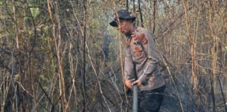Operasi Aman Nusa II, Subsatgas Polres OKI Padamkan Karhutla di Areal PT TIAN