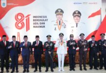 Dandim 0402/OKI-OI Hadiri Upacara HUT ke-81 Kemerdekaan RI di Tanjung Senai