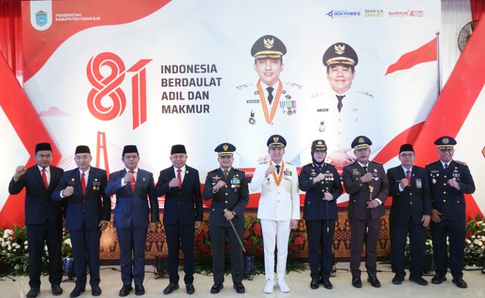 Dandim 0402/OKI-OI Hadiri Upacara HUT ke-81 Kemerdekaan RI di Tanjung Senai