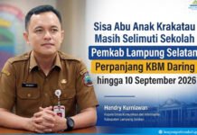 Sisa Abu Anak Krakatau Masih Selimuti Sekolah, KBM Daring Lampung Selatan Diperpanjang hingga 10 September
