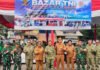 Semarakkan HUT TNI ke-81, Kodim 0402/OKI Buka Bazar TNI di Pasar Kayuagung