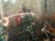 Pantang Menyerah, Satgas Karhutla Koramil 402-08/Pampangan Padamkan Api di Desa Sungai Bungin