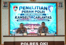 Penelitian Puslitbang Polri 2026, Polres OKI Perkuat Kamseltibcarlantas Berbasis Edukasi dan Teknologi